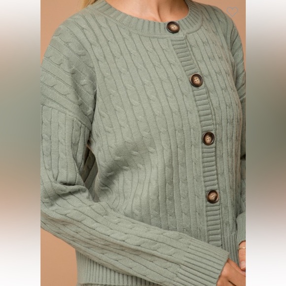 🆕Sweater Skirt Set Button Down Crop Cardigan & Jacquard Skirt Detail S, M & L - Picture 6 of 8